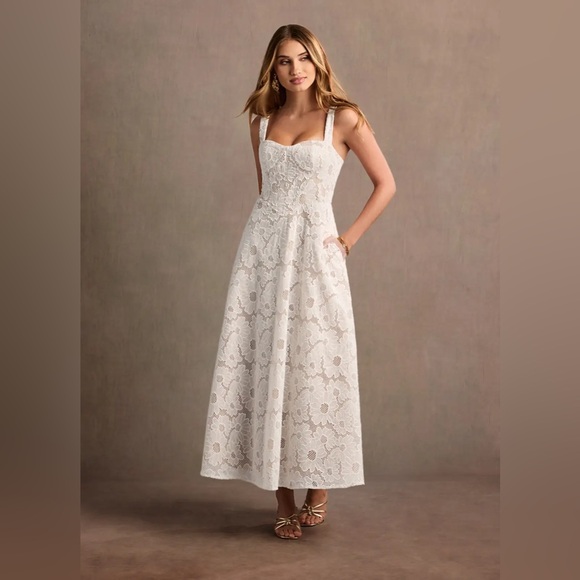 Azazie Charlotte White Lace Maxi Dress - Picture 1 of 9